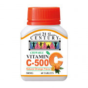 21st Century 60's Vitamin C 500 mg Orange Chewable Food and Drink Supplies 4.BOTTLE-VitaminC500mgOrangeChewable60sSHS1003