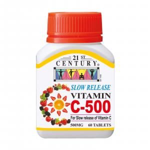 21st Century 60's Vitamin C 500 mg T/R Food and Drink Supplies 5.BOTTLE-VitaminC500mgSlowRelease60sSHS1004