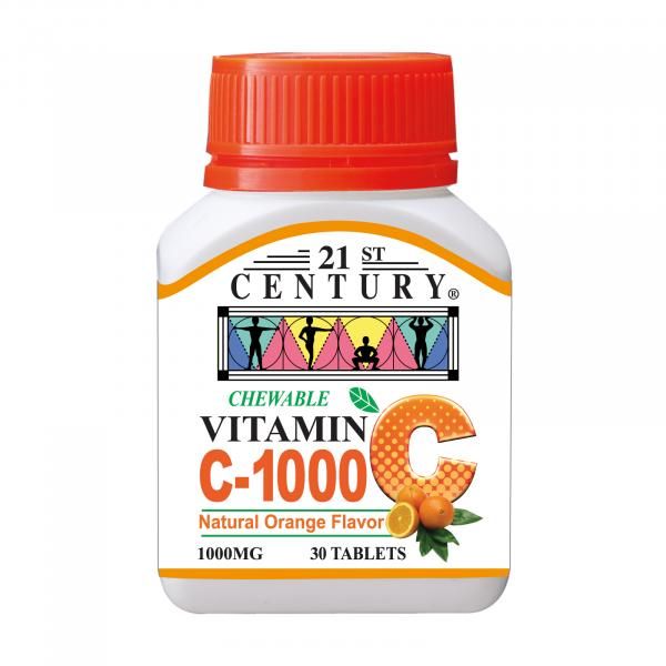 21st Century 30's Vitamin C 1000 mg Orange Chewable Food and Drink Supplies 6.BOTTLE-VitaminC1000mgOrangeChewable30sSHS1005