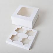 4pcs Cupcakes Box with Window Food & Catering Packaging FOF1007-1