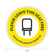 Seat Free Social Distancing Sticker 10*10cm Printing  Display & Signages ZST1003YLW