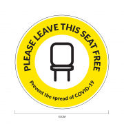 Seat Free Social Distancing Sticker 10*10cm Printing  Display & Signages ZST1003YLW