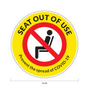 Seat Out of Use Social Distancing Sticker 10*10cm Printing  Display & Signages ZST1004YLW