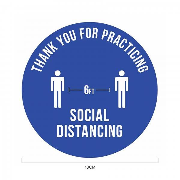 6ft Apart Social Distancing Sticker 10*10cm Printing  Display & Signages ZST1010BLU