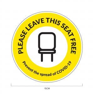 Seat Free Social Distancing Sticker 15*15cm Printing  Display & Signages ZST1013YLW