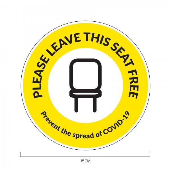 Seat Free Social Distancing Sticker 15*15cm Printing  Display & Signages ZST1013YLW