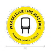 Seat Free Social Distancing Sticker 33*33cm Printing  Display & Signages COVID-19PleaseLeaveThisSeatFreeSeatSticker_33cm