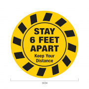 Stay 6ft Apart Social Distancing Sticker 33*33cm Printing  Display & Signages ZST1024YLW