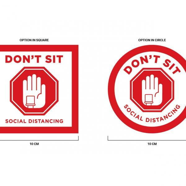 Social Distancing Seat Marking Sticker 10 x 10 cm Printing  Display & Signages Back To Work Personal Protective Equipment (PPE) Axxel_SocialDistancingSeatMarkingSticker_R1-02