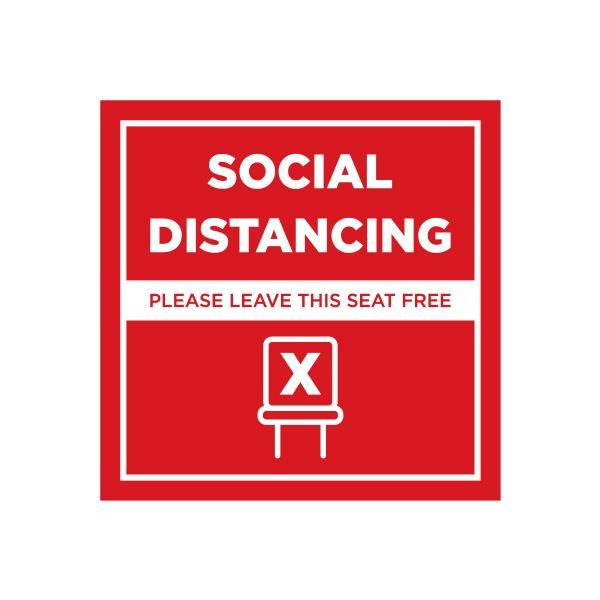 Social Distancing Seat Marking Sticker 10 x 10 cm Printing  Display & Signages Back To Work Personal Protective Equipment (PPE) Axxel_Social-Distancing-Seat-Marking-Sticker_1A