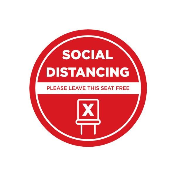 Social Distancing Seat Marking Sticker 10 x 10 cm Printing  Display & Signages Back To Work Personal Protective Equipment (PPE) Axxel_Social-Distancing-Seat-Marking-Sticker_1B