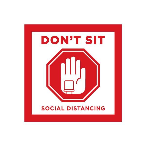 Social Distancing Seat Marking Sticker 10 x 10 cm Printing  Display & Signages Back To Work Personal Protective Equipment (PPE) Axxel_Social-Distancing-Seat-Marking-Sticker_2A