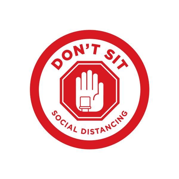 Social Distancing Seat Marking Sticker 10 x 10 cm Printing  Display & Signages Back To Work Personal Protective Equipment (PPE) Axxel_Social-Distancing-Seat-Marking-Sticker_2B