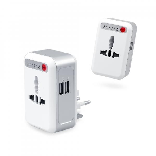 Smart Timing Universal Travel Adaptor with 2 USB hub (White Electronics & Technology Gadget EGT1004HD