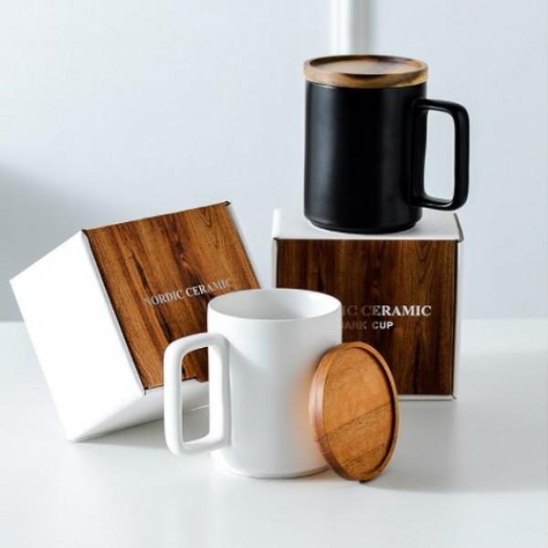 Ceramic Mug with Wooden Lid Household Products Drinkwares New Arrivals HDC1070-01