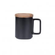 Ceramic Mug with Wooden Lid Household Products Drinkwares New Arrivals HDC1070-BLK