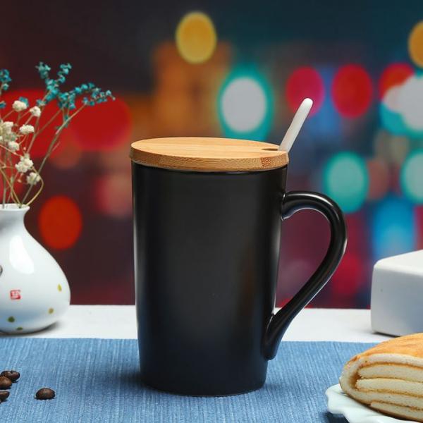 Minimalist Ceramic Mug with Wooden Lid & Spoon Household Products Drinkwares New Arrivals 6