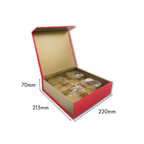 Large Magnetic Mooncake Box New Arrivals Festive Products Food & Catering Packaging Others Food Packaging RedGold-4pcsCollapsibleBox