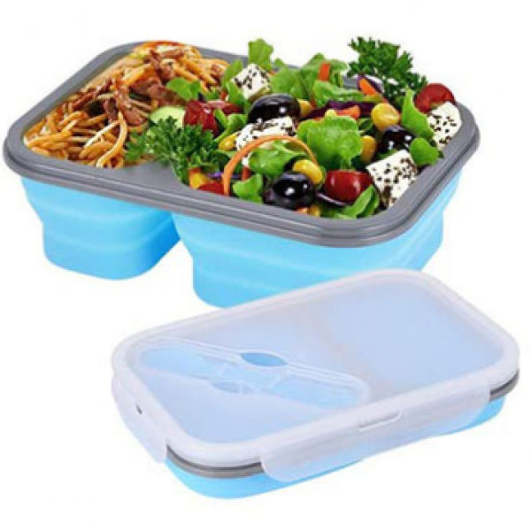 Collapsible Lunch Box 2 Compartment with Forkspoon Household Products Kitchenwares Earth Day 4