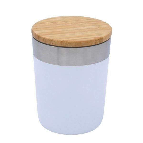 300ml Vacuum Coffee Tumbler With Bamboo Lid  Household Products Drinkwares Best Deals 300ml-Vacuum-Coffee-Tumbler-With-Bamboo-Lid-WHITE-1-DD1031WHT