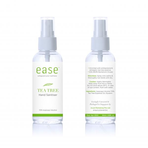 EASE 30ml Tea Tree Spray Sanitizer Personal Care Products KHO1033AxxelEaseProducts_50mlTeaTree