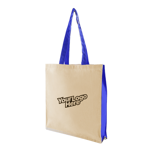 Two Side Color Tote Bag Tote Bag / Non-Woven Bag Bags Earth Day TNW1039LogoHD-beige-blue