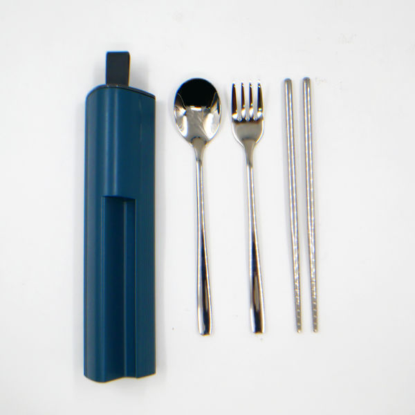3 in 1 Stainless Steel Cutlery Set With Phone Holder  Household Products Best Deals Cutlery Sets Utensils-with-Phone-Holder_Blue-Layout