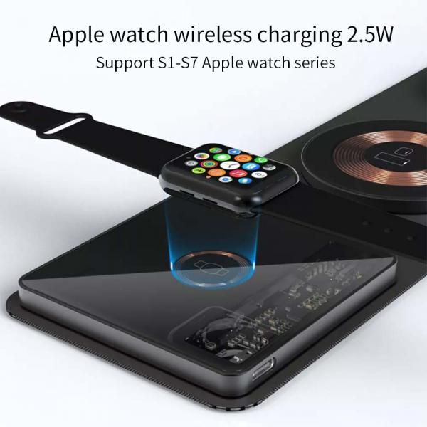 3-in-1 Transparent Foldable Magnetic Dual 15W+15W Wireless Charger Electronics & Technology New Arrivals Powerbanks / Chargers EMP1105-8e