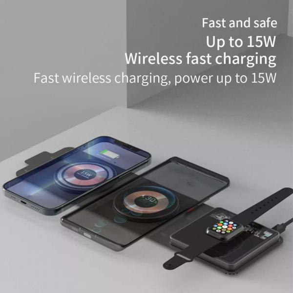 3-in-1 Transparent Foldable Magnetic Dual 15W+15W Wireless Charger Electronics & Technology New Arrivals Powerbanks / Chargers EMP1105-3e