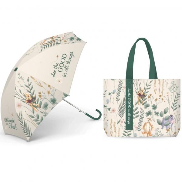 Disney Winnie The Pooh Collection - Foldable Umbrella with Bag  Tote Bag / Non-Woven Bag Umbrella Foldable Umbrellas Bags New Arrivals Licensed Products winnie-the-pooh-fairprice-1-1
