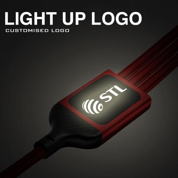 CC28A 5A Quick Charging Cable With Light Up Logo  Electronics & Technology New Arrivals Cables / Adaptors B0(1)