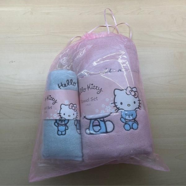 DISNEY HELLO KITTY COLLECTION - 2PCS QUALITY TOWEL SET  Towels & Textiles Towels New Arrivals WBH1018-PIK-2.jpg