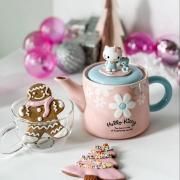 SANRIO HELLO KITTY COLLECTION - CERAMIC TEAPOT WITH GLASS CUP Household Products New Arrivals Cups / Mugs Licensed Products HKP1059-PIK-2