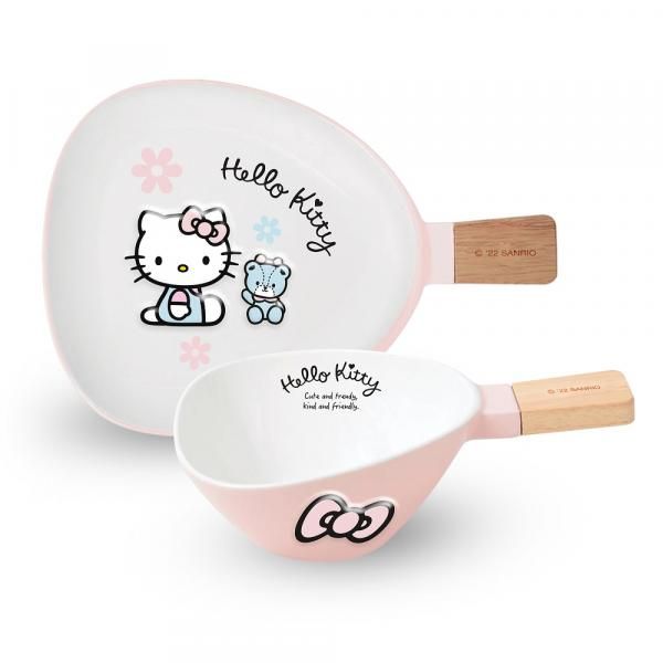 SANRIO HELLO KITTY COLLECTION - BAMBOO HANDLE SERVING SET 2PCS  Household Products Kitchenwares New Arrivals Licensed Products HKP1057-PIK