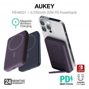 Aukey MAGLYNK 6,700mAh Magnetic Wireless Charging Power Bank  Electronics & Technology New Arrivals Powerbanks / Chargers EMP1125-01.jpg