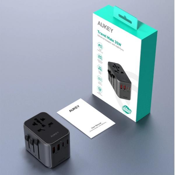 Aukey TRAVEL MATE 35W Universal Adapter with USB-C and USB-A Ports  Electronics & Technology New Arrivals Travel Adaptors EGT1035-06.jpg