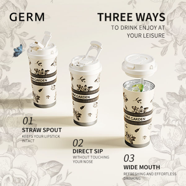 GERM Flower Collection Gardenia Shining Vacuum Tumbler  Household Products Drinkwares New Arrivals Tumblers HDT1044-02.png