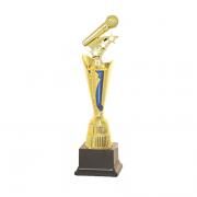 OF061BLA Microphone Gold Trophy Awards & Recognition Trophy Largeprod1656