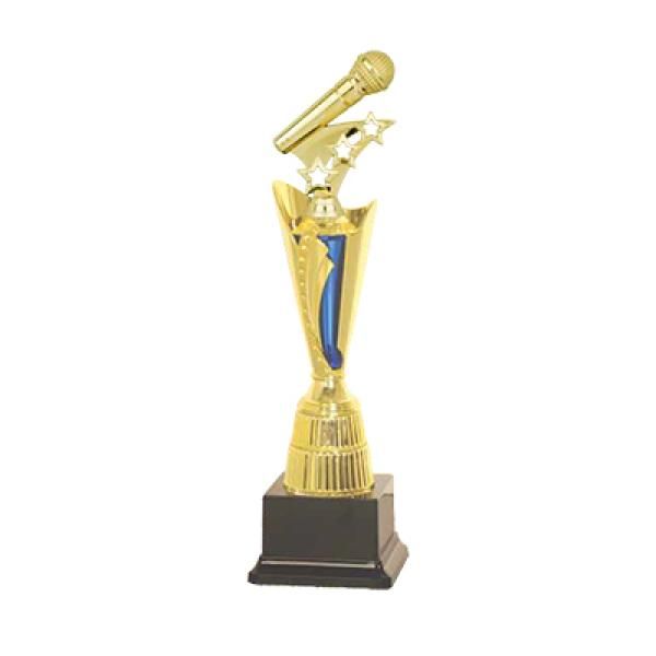 OF061BLA Microphone Gold Trophy Awards & Recognition Trophy Largeprod1656