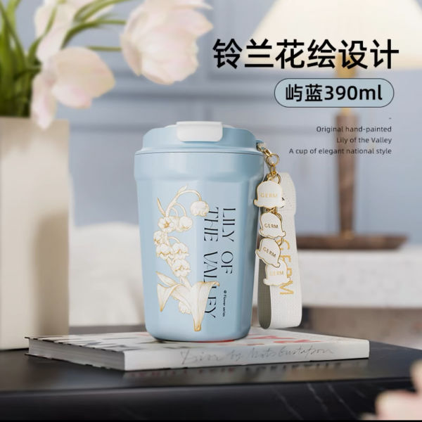 GERM Flower Collection Lily of the valley Octagon Vacuum Tumbler  Household Products Drinkwares New Arrivals Tumblers HDT1045-03.PNG