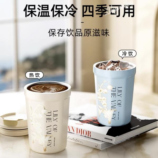 GERM Flower Collection Lily of the valley Octagon Vacuum Tumbler  Household Products Drinkwares New Arrivals Tumblers HDT1045-04.jpg