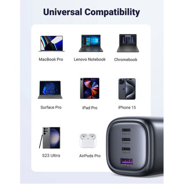 UGREEN Nexode 100W GaN Wall Charger 4-Ports  Electronics & Technology New Arrivals Powerbanks / Chargers EMP1137-07.png