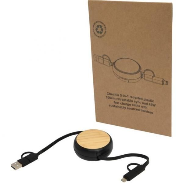 Chechia 5-In-1 Recycled Plastic 100 Cm Retractable Data Sync And 45W Fast Charge Cable  Electronics & Technology Computer & Mobile Accessories New Arrivals Cables / Adaptors EMA1046-01.jpg