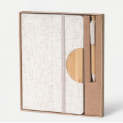 Linen & Bamboo Blend Notebook Set  Office Supplies Pen & Pencils New Arrivals Notebooks / Notepads Eco-friendly Gift 1.PNG