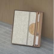 Linen & Bamboo Blend Notebook Set  Office Supplies Pen & Pencils New Arrivals Notebooks / Notepads Eco-friendly Gift 2.jpg