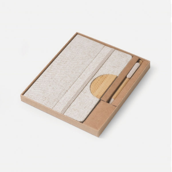 Linen & Bamboo Blend Notebook Set  Office Supplies Pen & Pencils New Arrivals Notebooks / Notepads Eco-friendly Gift 5.PNG