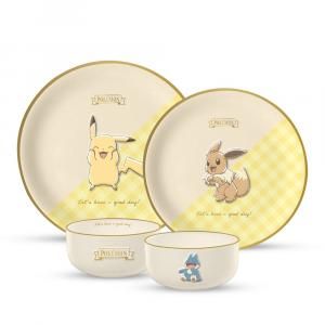 POKEMON 4 pcs Ceramic Dinnerware Set  Household Products Kitchenwares New Arrivals HKP1077-YLWPOKEMON4pcsCeramicDinnerwareSetYellow.jpg