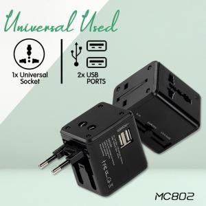 MC802 Travel Adaptor - 2 USB - 2.1A Fast Charge  Electronics & Gadgets New Arrivals Adaptors EGT1039-01.jpg