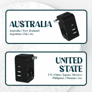MC801 Travel Adaptor - 2U + 1C - 3.0A Fast Charge  Electronics & Gadgets Travel & Outdoor Accessories Other Travel & Outdoor Accessories New Arrivals Adaptors EGT1040-05.png