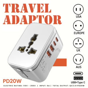 Travel Adaptor - 2U  Electronics & Gadgets Travel & Outdoor Accessories Other Travel & Outdoor Accessories New Arrivals Adaptors EGT1046-01.png